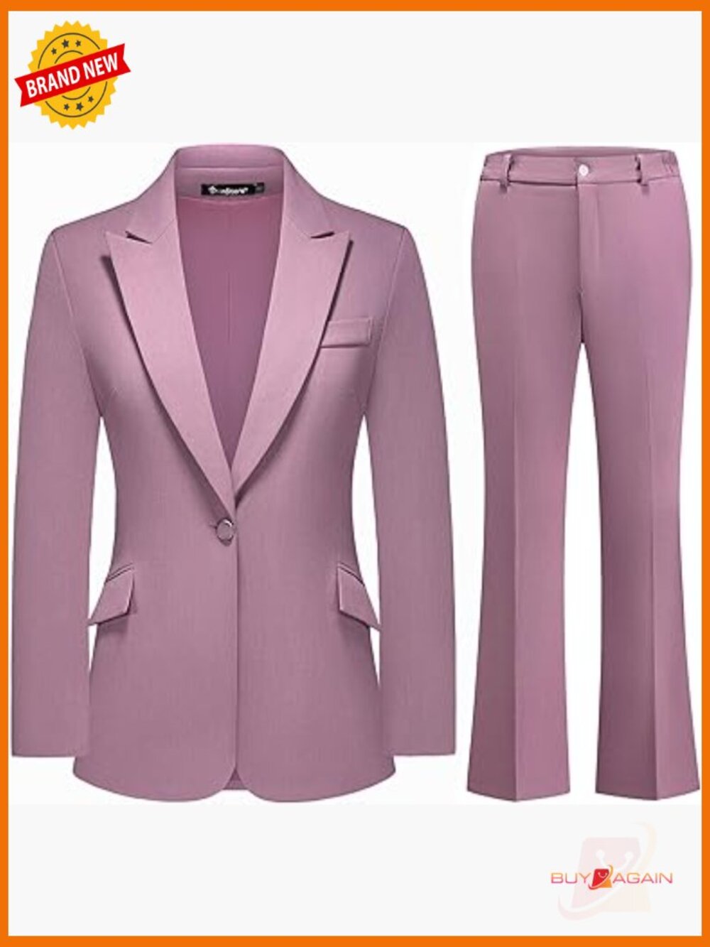 Women's Pinstripe Suit Set Blazer & Bootcut Pants 2-Piece Office Work